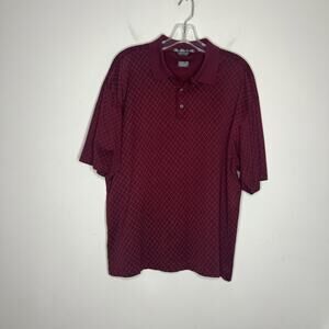 Nike Golf Tiger Woods Men’s Polo Shirt Size Large Maroon Short Sleeve Preppy